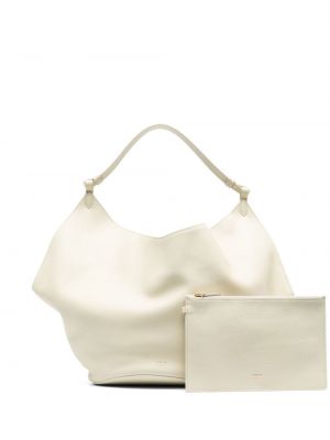 Δερμάτινη τσάντα shopper Khaite λευκό