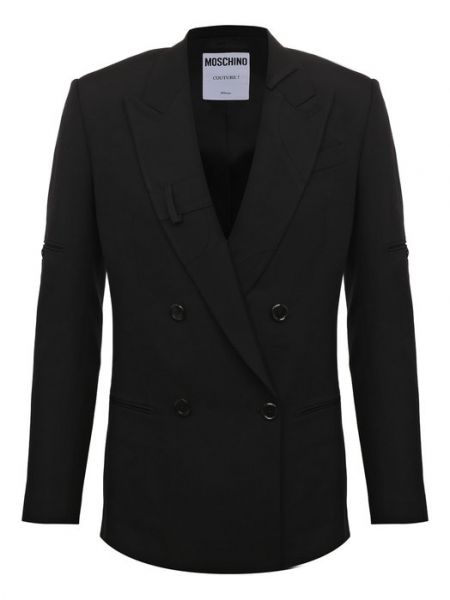 Шерстяной пиджак Moschino черный