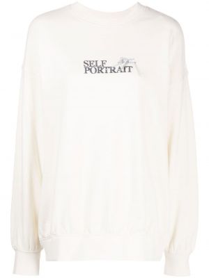 Sweatshirt mit stickerei mit print Musium Div. weiß