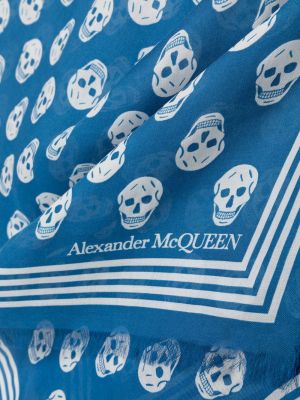 Echarpe à imprimé Alexander Mcqueen bleu