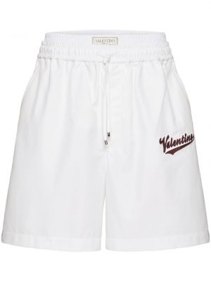 Pantaloni scurți din bumbac Valentino alb