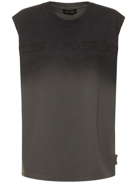 Camiseta sin mangas de algodón Marc Jacobs gris