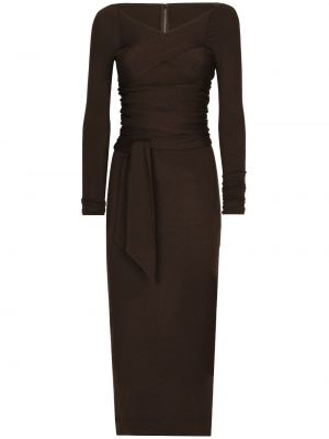 Robe mi-longue Dolce & Gabbana marron