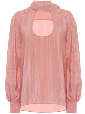 Шелковая блузка в полоску Chloã©, розовый