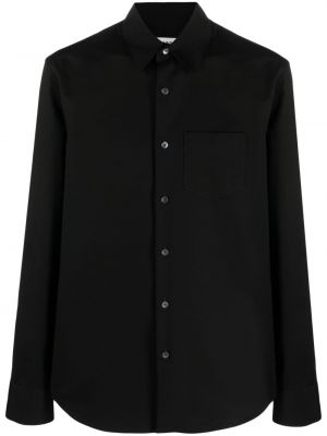 Βαμβακερό πουκάμισο Lanvin μαύρο