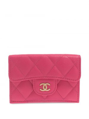 Kožená peněženka Chanel Pre-owned růžová