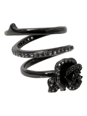 Черное кольцо Caviar Jewellery