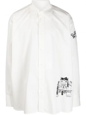 Риза с принт Mm6 Maison Margiela бяло