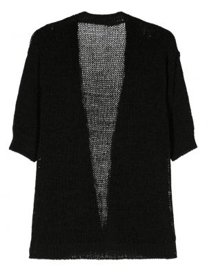Cardigan en tricot avec manches courtes ajouré Nuur noir