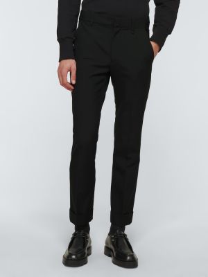 Pantaloni clasici de lână slim fit Givenchy negru