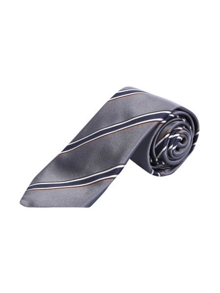 Cravate en soie à rayures Brunello Cucinelli gris