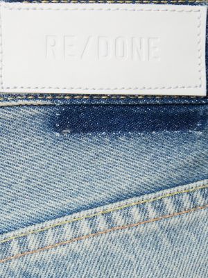 Laia lõikega puuvillased kõrge vöökohaga teksapüksid Re/done sinine