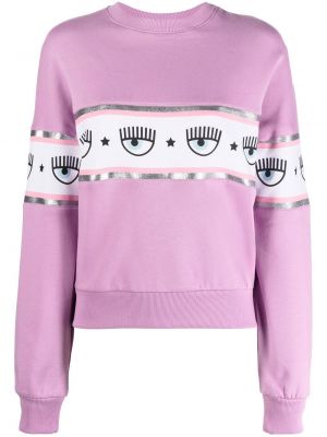 Trykt bomull sweatshirt Chiara Ferragni lilla