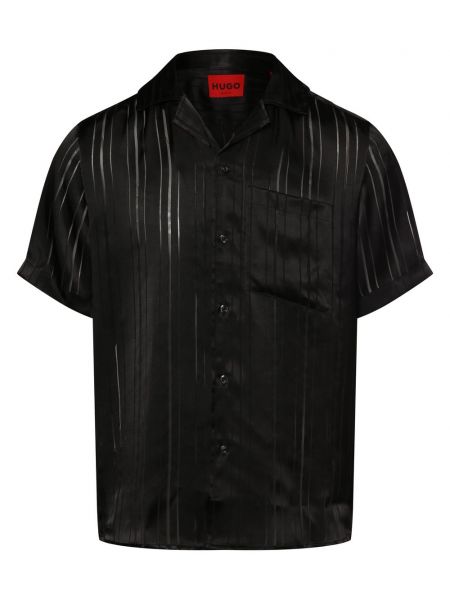 Koszula z wiskozy w paski Hugo czarna