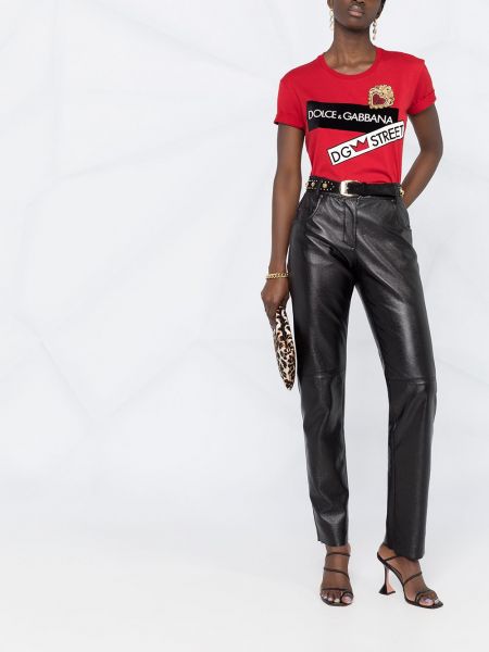 Camiseta con cuentas Dolce & Gabbana rojo