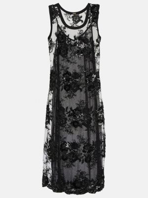 Сетчатое платье миди ilan с вышивкой Dodo Bar Or черный