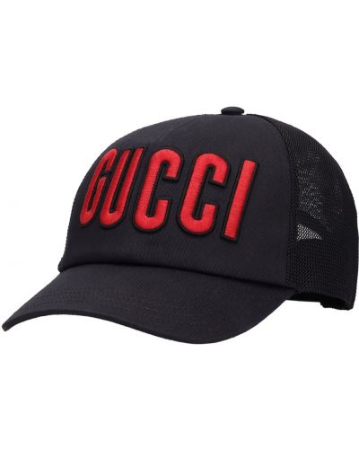Bavlnená čiapka Gucci čierna