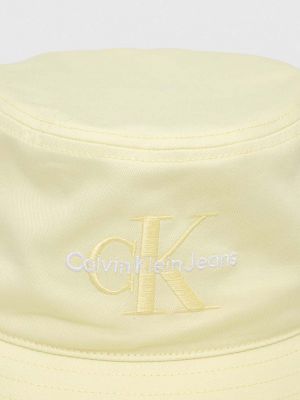 Бавовняний капелюх Calvin Klein Jeans жовтий