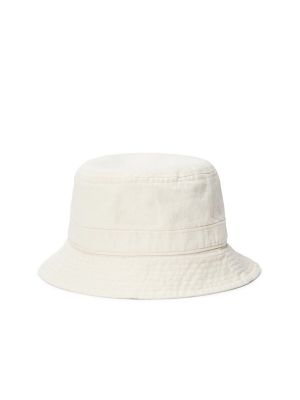 Sombrero de algodón a rayas Polo Denim Ralph Lauren blanco