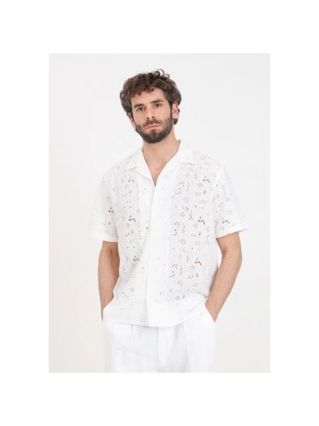Camisa de flores con estampado Selected Homme blanco