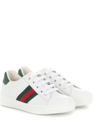 Lær sneakers for jenter Gucci Kids hvit