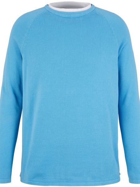 Пуловер Tom Tailor Denim светлосиньо