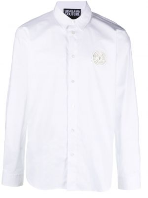 Rifľová košeľa na gombíky Versace Jeans Couture biela