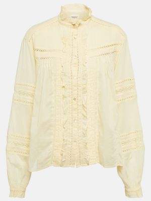 Blusa de algodón con volantes Marant Etoile amarillo
