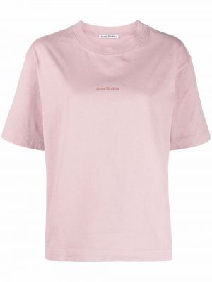 Trykt bomull t-skjorte Acne Studios lilla