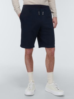 Pantalones cortos deportivos de algodón Zegna azul