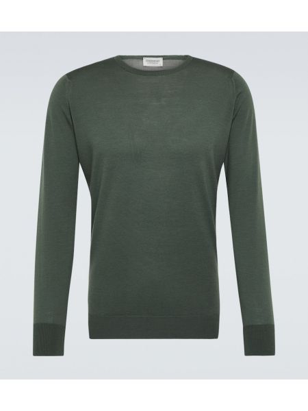 Pull en laine John Smedley vert