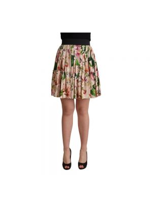 Mini spódniczka z wysoką talią Dolce And Gabbana różowa