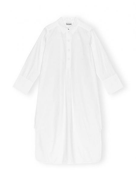 Платье-рубашка Ganni белое