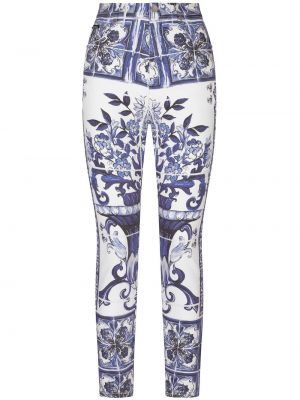 Raštuotos skinny fit džinsai Dolce & Gabbana