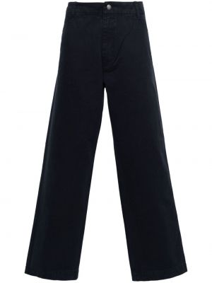 Pamučne hlače bootcut Emporio Armani plava