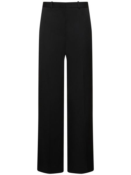 Vlněné kalhoty s vysokým pasem relaxed fit Lanvin černé