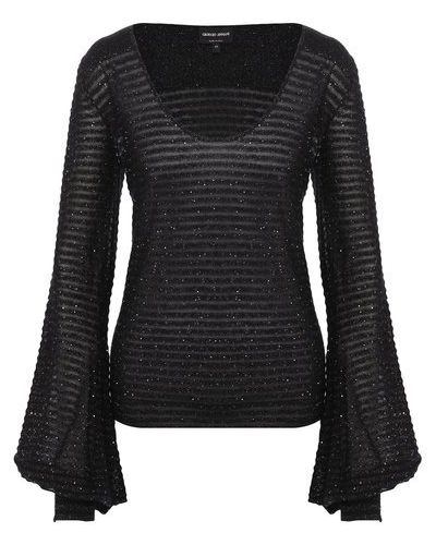 Шерстяной пуловер Giorgio Armani, черный
