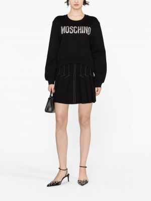 Bluza z kapturem bawełniana Moschino czarna
