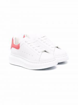 Tykk blonder snøring sneakers for jenter Alexander Mcqueen Kids hvit