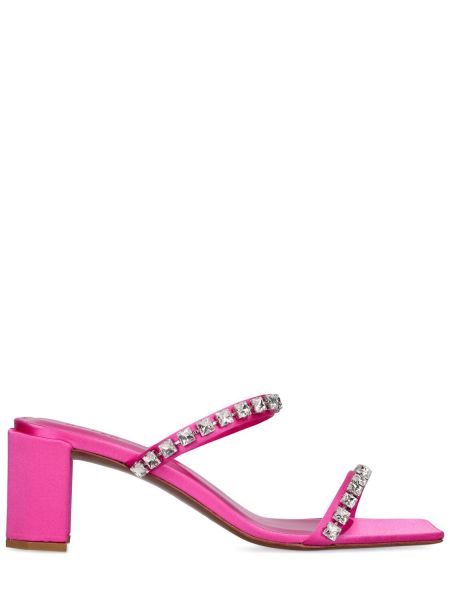 Saténové sandále By Far ružová