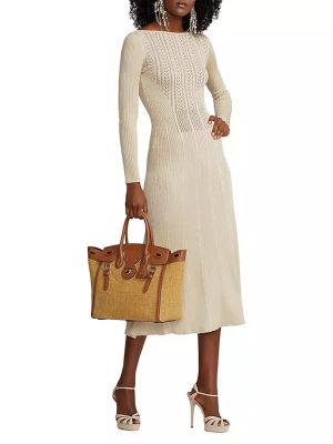 Трикотажное шелковое платье с вырезом на спине Ralph Lauren Collection
