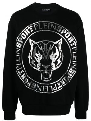 Sportliche sweatshirt mit print mit tiger streifen Plein Sport