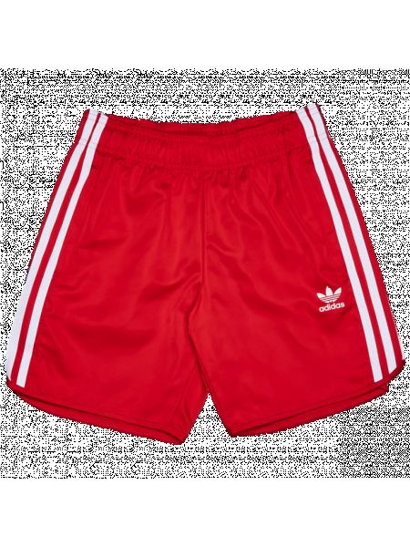 Pantaloncini a righe Adidas rosso