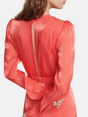 Asimetrična midi haljina Costarellos crvena