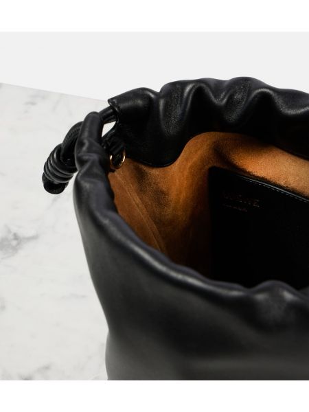 Bolsa de hombro de cuero Loewe negro