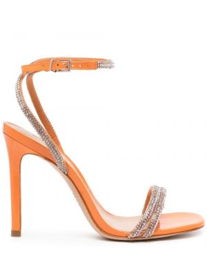 Кожени сандали с кристали Schutz оранжево