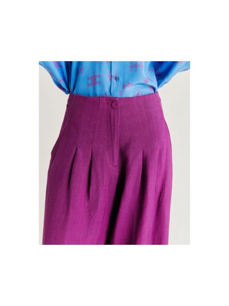 Pantalones de lino Momoni violeta