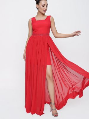 Sukienka mini szyfonowa By Saygı czerwona