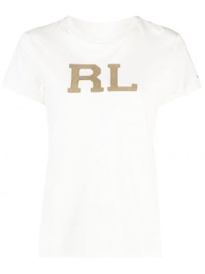 T-shirt en coton avec applique Polo Ralph Lauren blanc