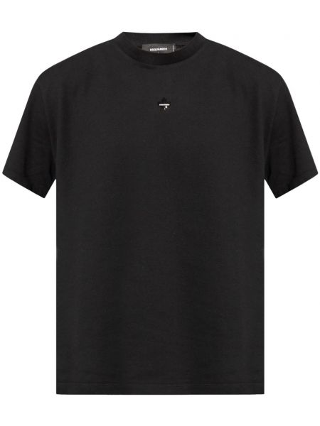 Kokvilnas t-krekls Dsquared2 melns